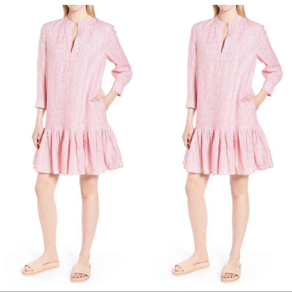 Nordstrom Signature Stripe Drop Hem Dress